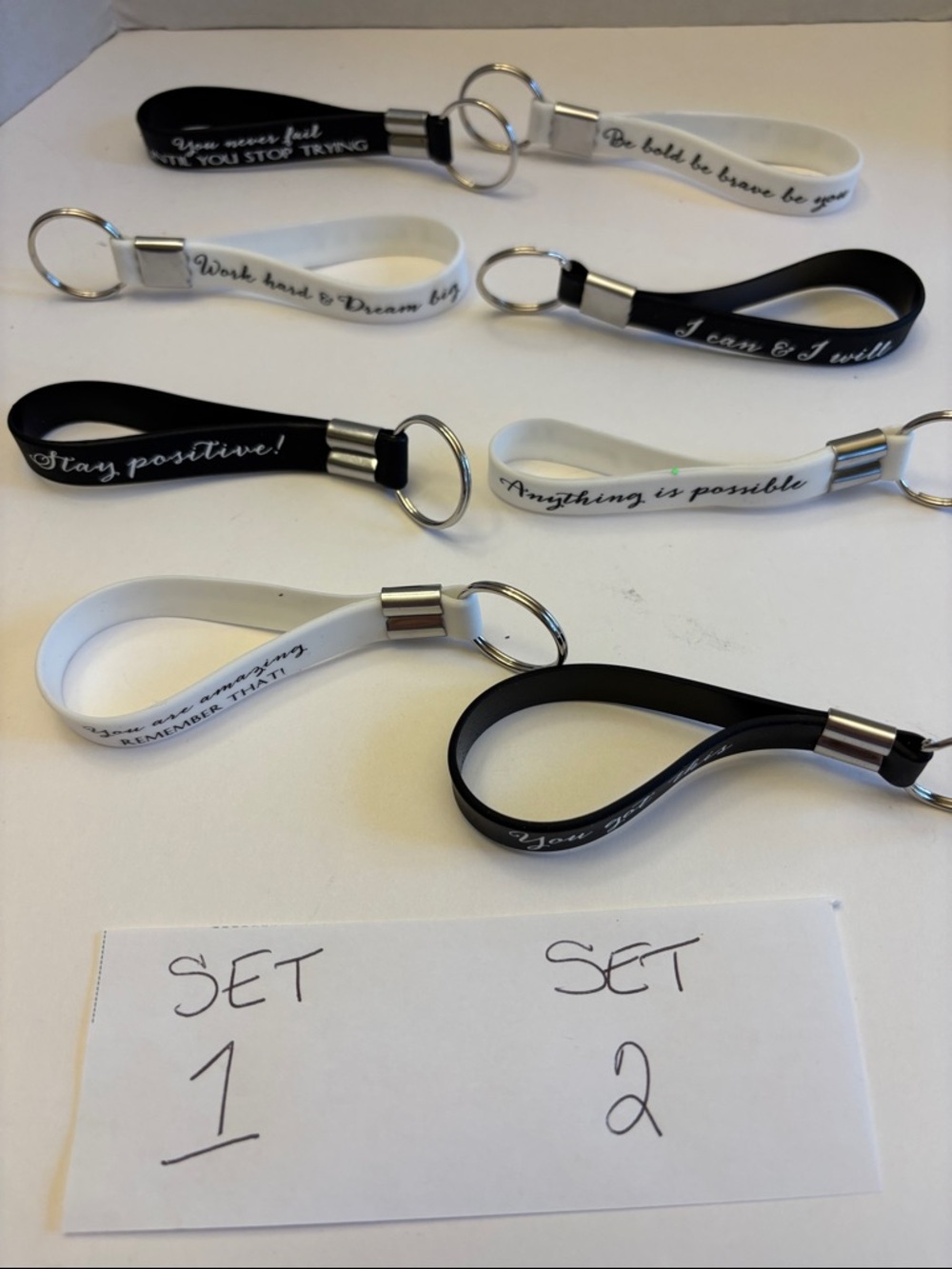 Motivational Silicone Keychains Sets of 4